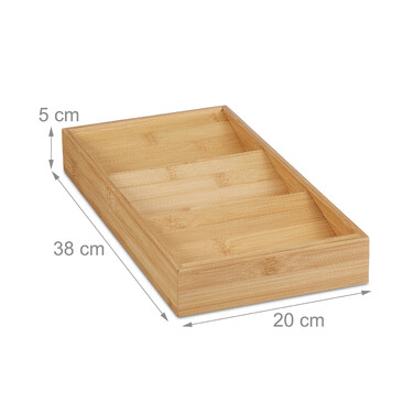 Relaxdays 2-Piece Bamboo Spice Rack for Drawer
