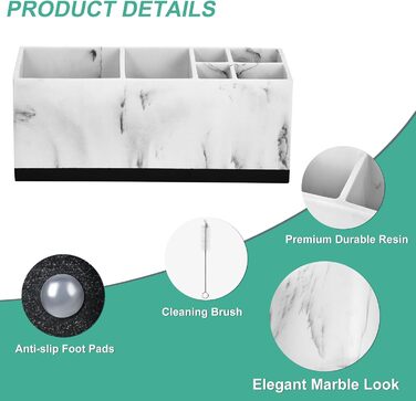 VITVITI Toothbrush Holder Electric Toothbrush Holder Toothbrush Holder Bathroom Kitchen Marble Resin Toothbrush Holder Bathroom Office Organizer Storage Toothbrush Toothpaste Holder Caddy Storage