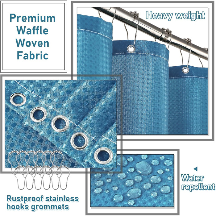 Набір аксесуарів для ванної кімнати – 10 предметів, зелений колір, WC-щітка, смітник, душова завіса, органайзер для душу