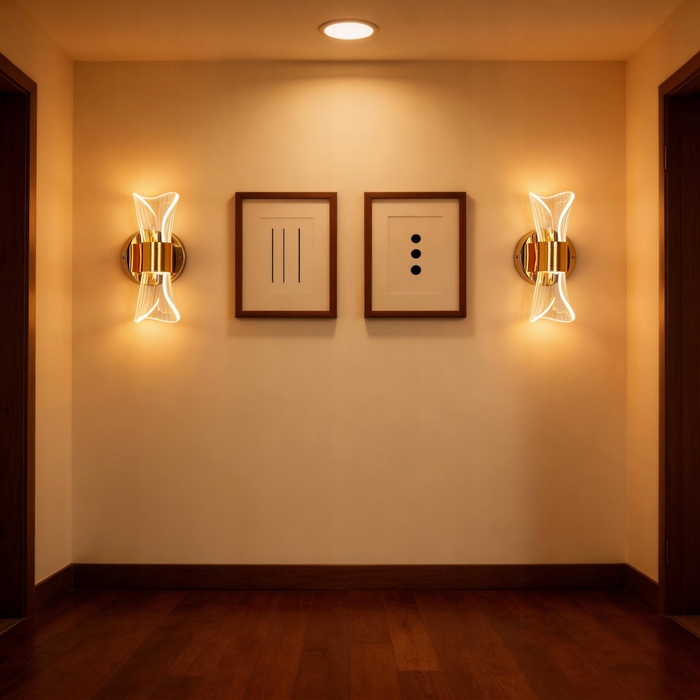 Золотий настінний LED-світильник (бра) з функцією диммування