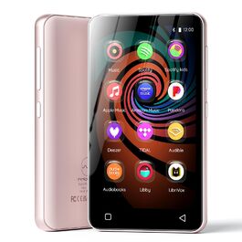 MP3 плеєр innioasis 160GB з Bluetooth та WiFi, Android MP4 плеєр з сенсорним екраном 4', підтримка Spotify, Amazon Music та Audible, для дітей, рожевий