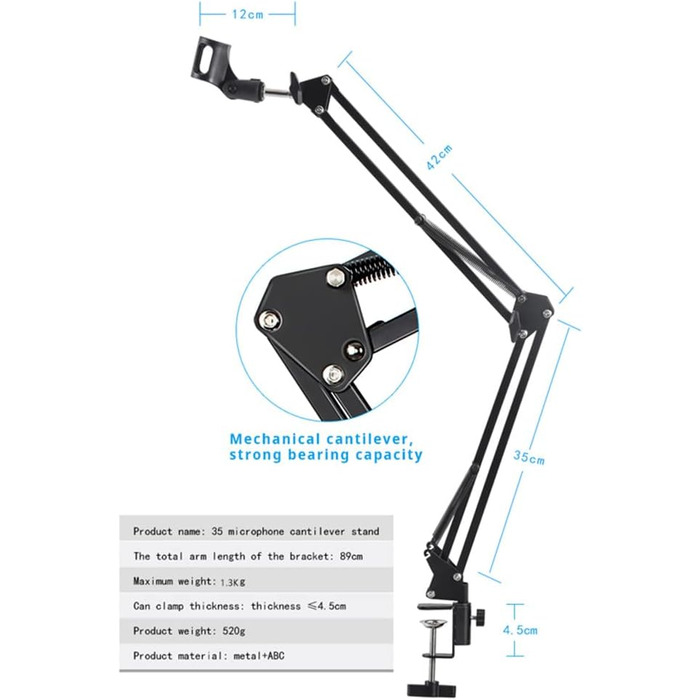 Регульований тримач для мікрофона: професійний тримач з 