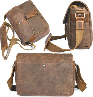 Чохол для DSLR камери, водонепроникний з вощеного парусини, вінтажний, сумка-месенджер з внутрішнім захисним шаром (Хакі)