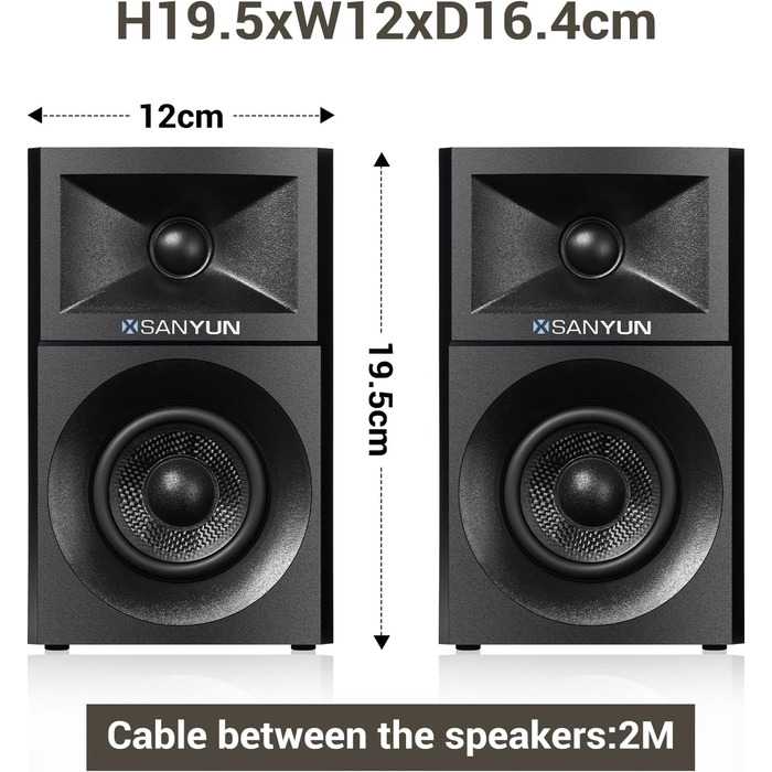 Акустична система Sanyun SW203 - 60W, 4-Way, 3D звук, USB/Bluetooth, для студії (Пара, Червоний)