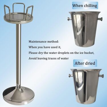 Ескірнер з нержавіючої сталі для барів, вечірок, весіль. Утримує 3-6 годин. Золотий, 3FT (срібло)