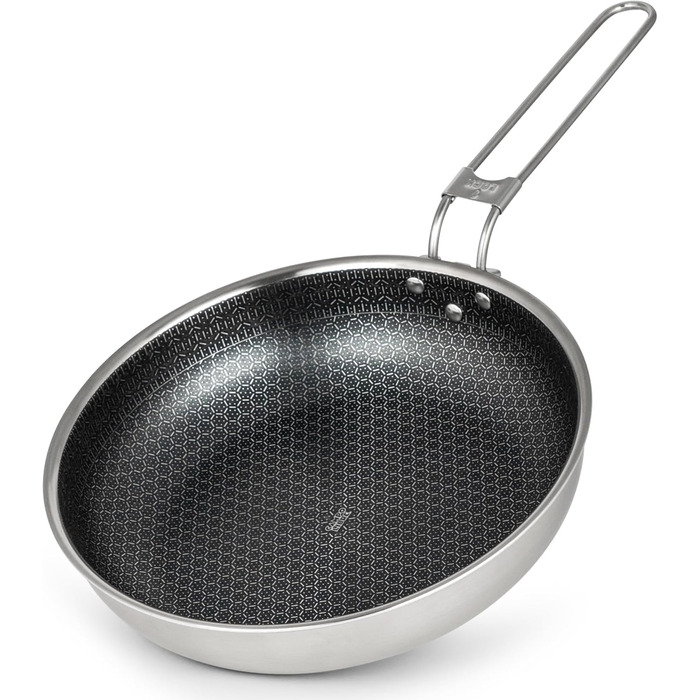 Набір посуду для кемпінгу Campo Libre Enzo I з нержавіючої сталі (6 або 8 предметів) | Індукційний посуд для кемпінгу | Посуд для приготування їжі на відкритому повітрі | Каструля, сковорода 24 см