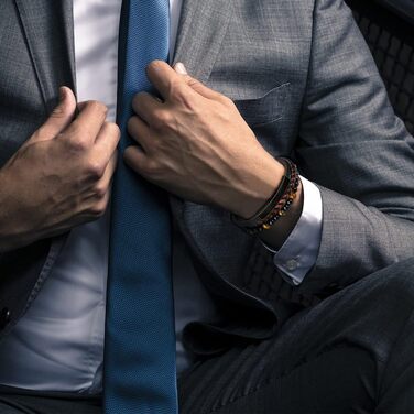 Чоловічий шкіряний браслет Lederarmband з магнітною застібкою з нержавіючої сталі, плетінка, коричнево-чорний, 20.5 см + Подарункова коробка