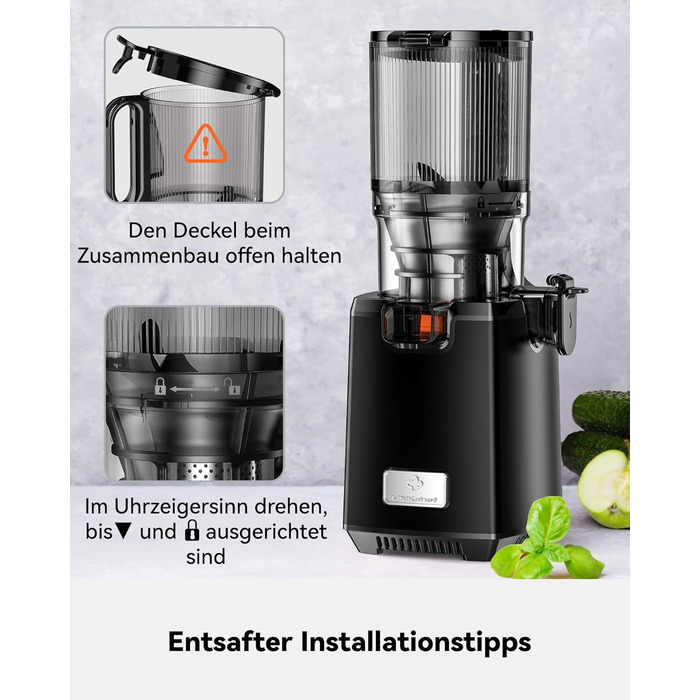 LINKChef повільно-видавлюючий соковитискач Slow Juicer SJ52, 1.8 л, з функцією реверсу, BPA Free