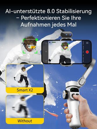 Стабілізатор для iPhone та Android з 3-осьовою стабілізацією та OLED-дисплеєм, 7.8