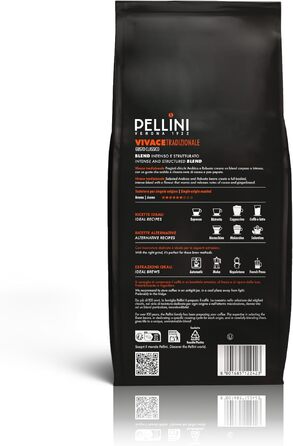 Кава в зернах Pellini N.9 Vivace для еспресо, 1 кг (набір 2 шт)