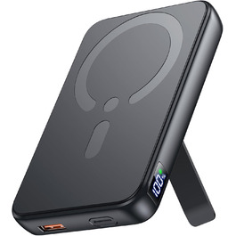 Powerbank MagSafe 12000mAh з LED-дисплеєм, 22.5W PD, USB-A вихід, Type-C вхід/вихід, чорний