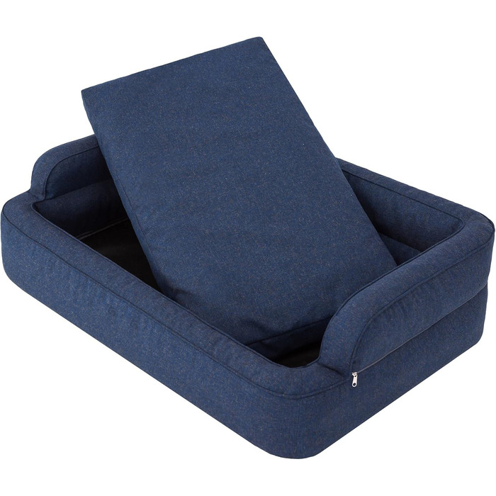 Ліжко для собак та котів, м'яке, знімний чохол, корзина, лежанка, собаче ліжко, ліжко для тварин, Navy Blue, розмір XXL (117x79 см)