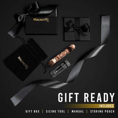 Браслет на руку чоловічий MagnetRX® з чистої міді – Магнітний браслет для чоловіків для магнітної терапії – Ідеально підходить при артриті та синдромі зап'ястного каналу – Включає інструмент для регулювання довжини (Leo Style) Leo Style Men Copper