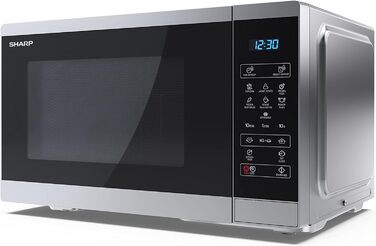 Мікрохвильова піч SHARP YC-MS252AE-B: 25 літрів, 900W, цифровий дисплей, срібна