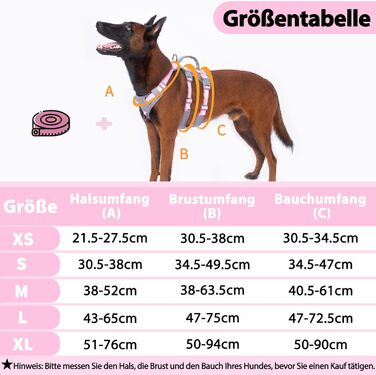 Безпечний нашийник для собак Huntboo: анти-втеча, для паніки, з ручкою, регульований (M, рожевий)