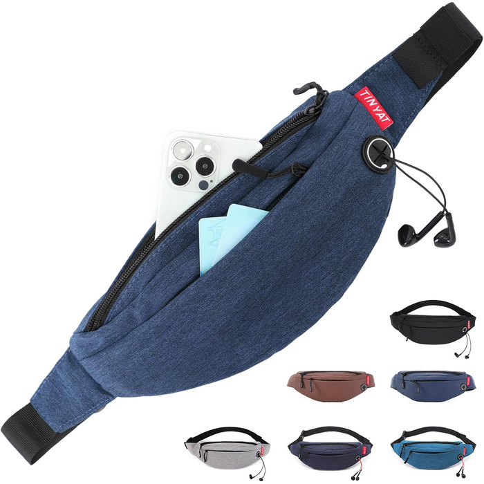 Поясна сумка TYNAT для туризму та спорту (сіра, блакитна), T201