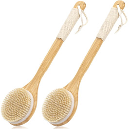 Набір з 2 шт. щітки для спини Brslainn, суха щітка для тіла, душова щітка для пілінгу та видалення омертвілої шкіри
