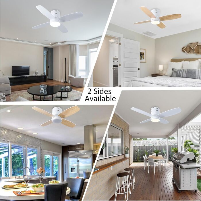 Стеляний вентилятор Ohniyou з підсвіткою та пультом дистанційного керування, 96,5 см (38 дюймів), з керуванням через додаток, тихий, регульований, для спальні, тераси, внутрішнього та зовнішнього використання, білий, сучасний