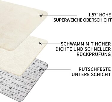 Килим Treeboy Hochflor сірий для вітальні, спальні, дитячої кімнати, 80x160 см, миючий, антиковзаючий, пухнастий, сучасний