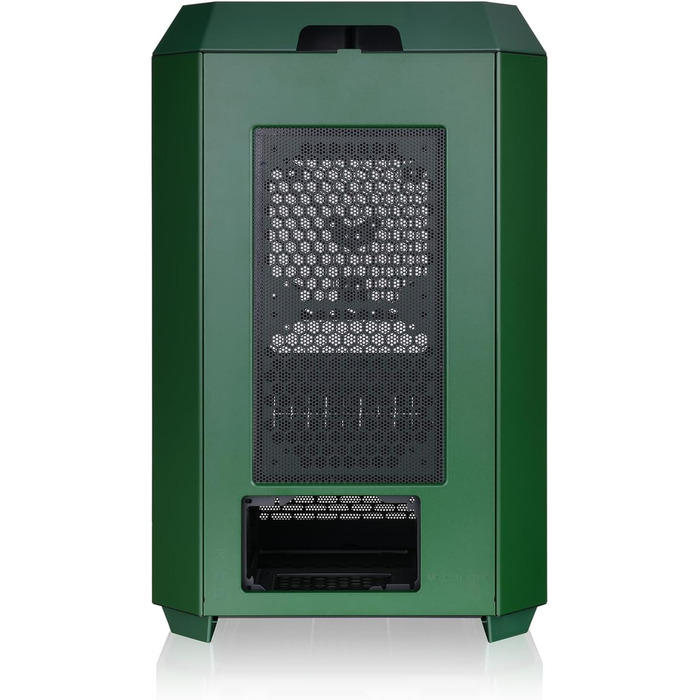 Thermaltake The Tower 300 Racing Green: Корпус ПК Micro-ATX/mini-ITX з вертикальним дизайном та 3 скляними панелями | 2x140mm вентилятори PWM | Підтримка радіатора до 420mm