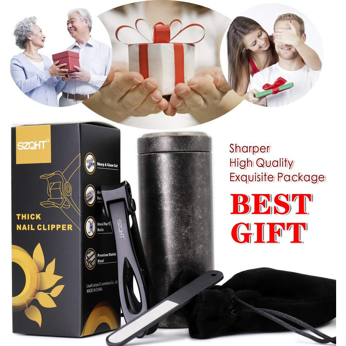 Набір для манікюру та педикюру SZQHT для товстих та врослих нігтів, чорний