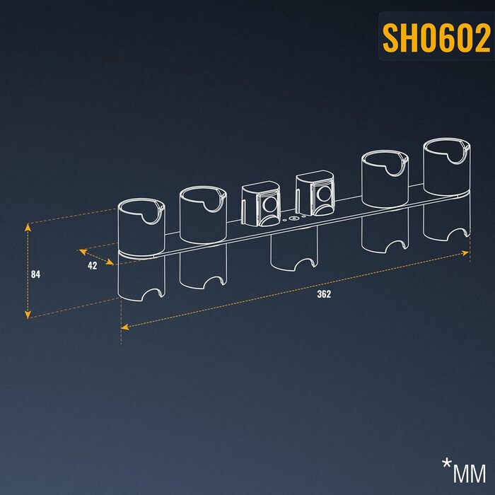 Аксесуари та запчастини для пилососа RICOO SH0602, сумісні з Dyson V7/V8/V10/V11/V12/V15, сірі, високоякісний пластик, 232x42x85 мм