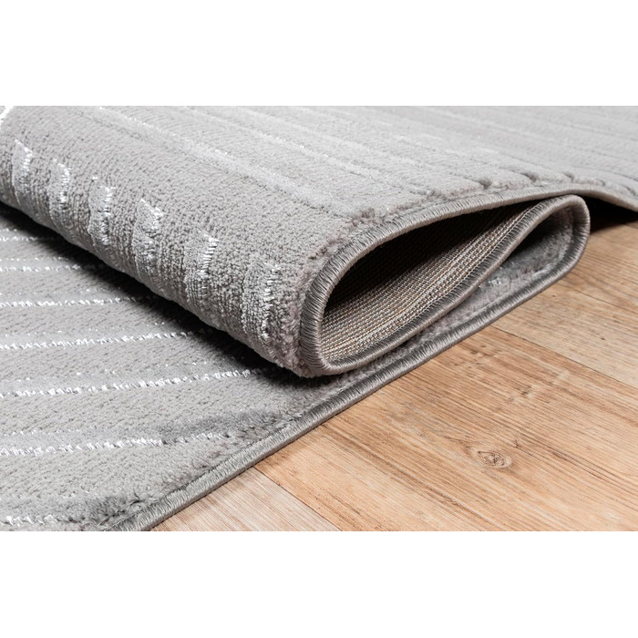 Carpet Knight Eleganter, High-Quality Living Room Rug, Soft Short Pile, 3D Effect, Shiny Design Elements, High-Low Structure, Beige Diamond Pattern, 80 x 150 cm