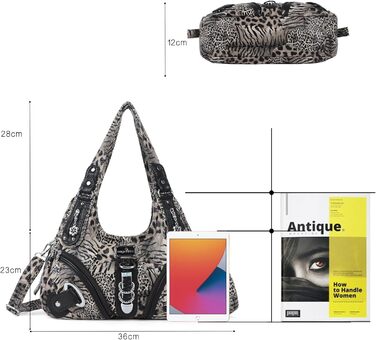 Сумка жіноча Angelkiss Hobo через плече, велика, повсякденна, коричнево-чорна в леопардовий принт