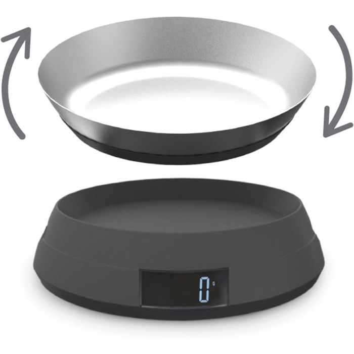 Joseph Joseph SwitchScale 2-in-1 Kitchen Scale - Digital, 5kg Capacity, Metric & Imperial LCD Display, Battery Powered - Gray