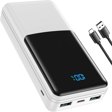 Power Bank Coblob 27000mAh з LED дисплеєм: швидка зарядка 30W USB-C, 3 виходи, 2 входи для смартфонів, планшетів, AirPods та іншого