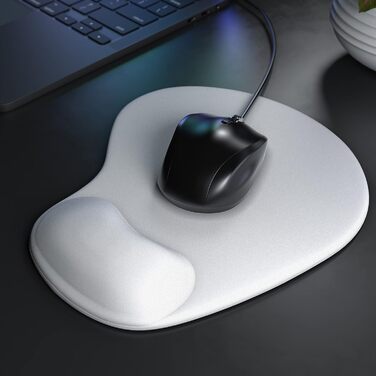 Кисетковий Mousepad CSL з гелевою підкладкою для зап'ястя - чорний/білий, ергономічний, водонепроникний, для геймінгу