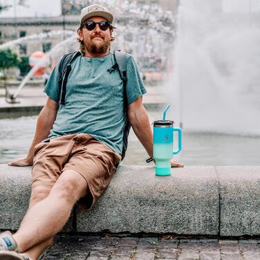 Термокухоль Hydro2Go з трубочкою – BPA-free, придатна для миття в посудомийній машині – 10 годин гарячого/12 годин холодного – 1200 мл, Lagoon