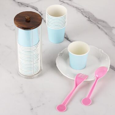 Набір для зняття макіяжу Tecbeauty Wattepad: органайзер, баночка для ватних дисків, дерев'яний ковпачок, скло