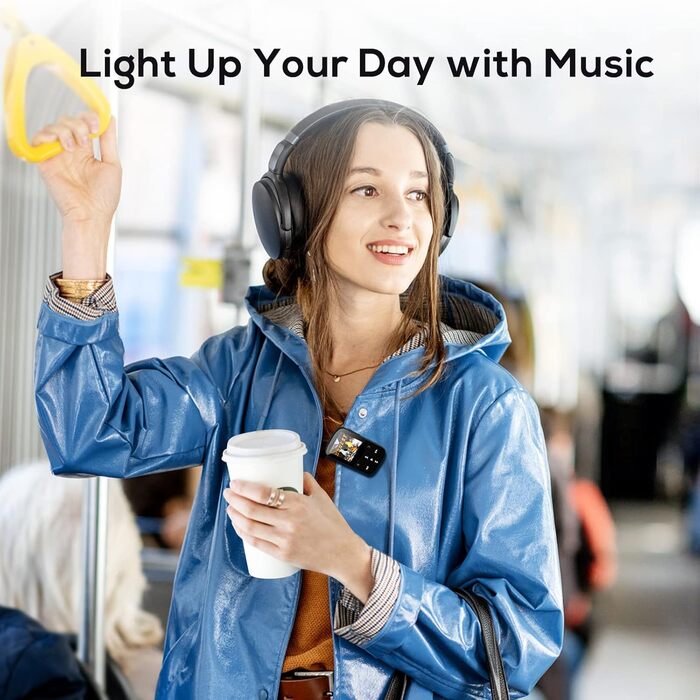 MP3 плеєр Bluetooth 5.3 16GB, Радіо, E-Book, Крокомір, Диктофон, Підтримка MicroSD до 128GB (Чорний)