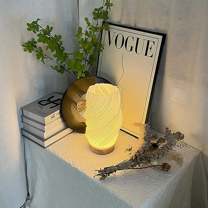 Дерев'яна настільна лампа - 3 режими, 9-рівнів регулювання яскравості LED, мінімалістичний дизайн, для спальні, вітальні, нічного столика, декоративна лампа з теплим/холодним білим світлом