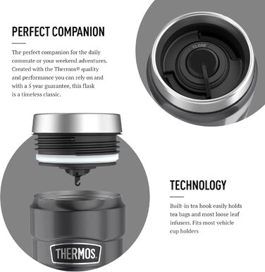 Термос King Reise Thermobecher: термокружка з нержавіючої сталі, 470 мл, вишнево-червоний колір, 0,47 л