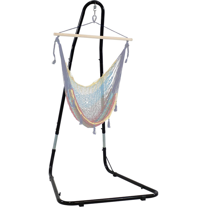 Sunnydaze Adjustable Hanging Chair Stand - 200 cm to 236.2 cm High Hanging Chair Stand - 149.7 kg Weight Capacity