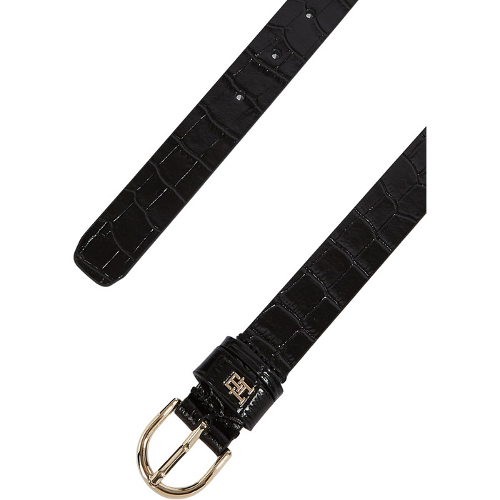 Ремінь жіночий Tommy Hilfiger Essential Effortless Croc 110 Black (Чорний) з регульованою пряжкою