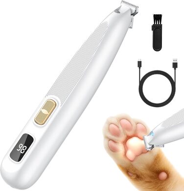 Триммер для лап собак Leise: професійна машинка для стрижки з LED-підсвічуванням, водонепроникний, USB-зарядка, для собак та котів