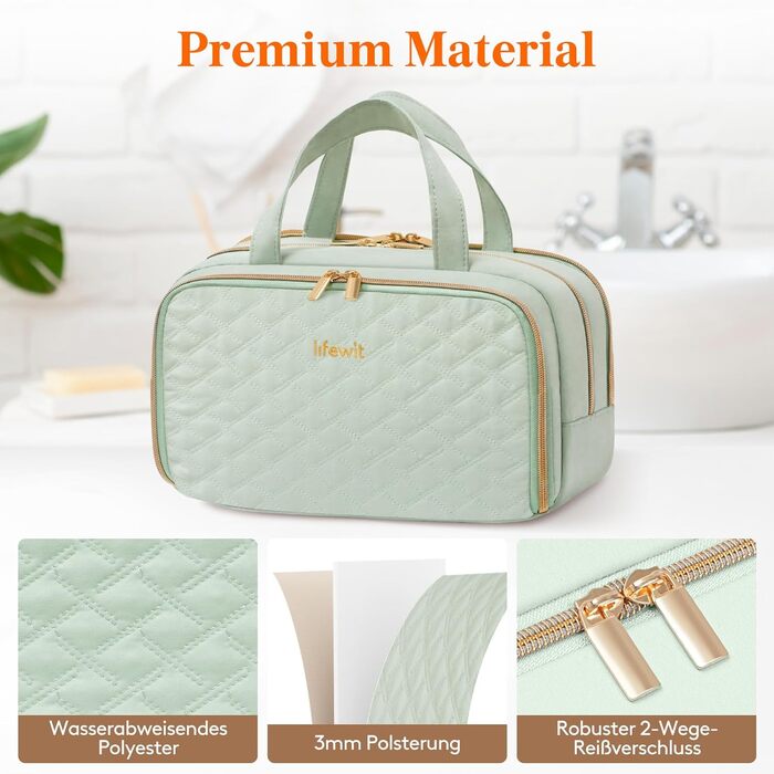 Валіза-органайзер для подорожей Lifewit 5L, водонепроникний, з відділенням для мокрого одягу, для косметики та туалетних аксесуарів (М'ятний, ML)
