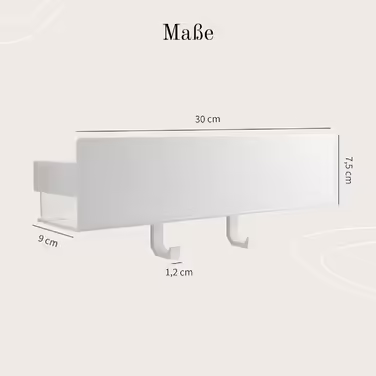 Designfabrik Hamburg Suction Cup Shower Shelf | Bathroom Organizer | Shower Shelf No Drilling | Bathroom Shelf | Hanging Shelf | Wall Shelf | Self-Adhesive Shower Basket | Shower Shelf White 30 cm
