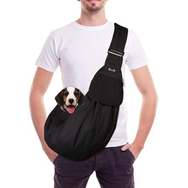Сумка-переноска для собак SlowTon, чорна водонепроникна, M (для тварин 2,7-5,4 кг)