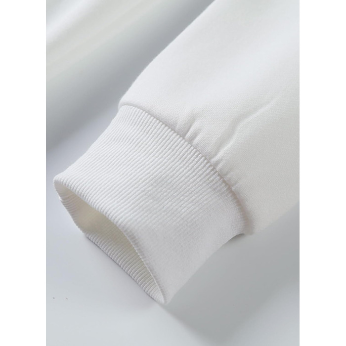 Чоловічий зимовий худі JMIERR білого кольору — теплий бавовняний прогулянковий пуловер з капюшоном та кишенями, розмір L