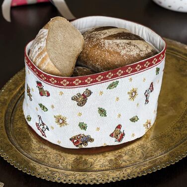 Кошик для хліба Villeroy & Boch Toy's Delight Gobelin, бавовна/поліестер, червоний/різнокольоровий, 15x23 см, можна прати в машинці