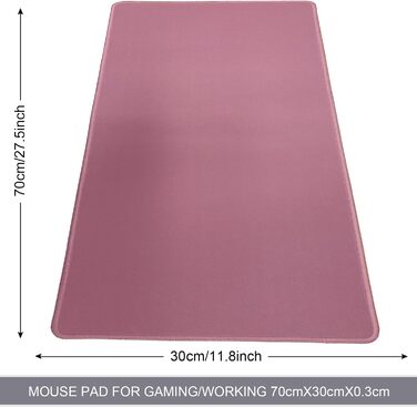 Велике ігрове килимок для миші 70x30 см з прошитими краями, антиковзаюча основа з натурального каучуку, для геймерів, офісу, дому