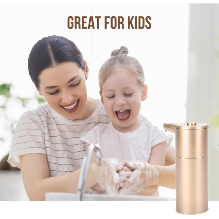 Автоматичний дозатор мила безконтактний, для кухні та ванної кімнати, сенсорний, регульована гучність, тривалий час роботи акумулятора, сумісний з густою та рідкою милом, простий у використанні для дітей, не забивається