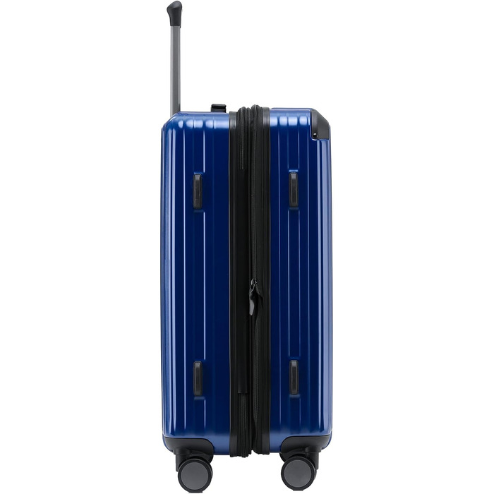 Чемодан з TSA-замком, телескопічною ручкою та 4 колесами, жорсткий корпус (Diamondblau, компактний)