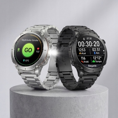 Смарт-годинник Lazird зі вбудованим GPS, акумулятором 730 мАг, ліхтариком та барометром, чорний