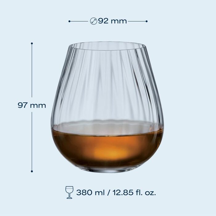 Кришталеві бокали Crystal Bohemia для шампанського - набір 6 шт, об'єм 260 мл, придатні для миття в посудомийній машині, довговічні та стійкі до подряпин. Елегантні склянки з кришталю - ідеальний подарунок для любителів шампанського (Tumbler 380ml)