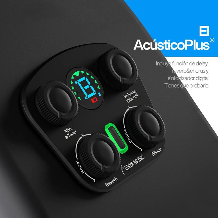 Електроакустична гітара Enya X4 Pro Mini 3/4 - Початковий набір для дітей та дорослих з підсилювачем Smart AcousticPlus, чорний колір